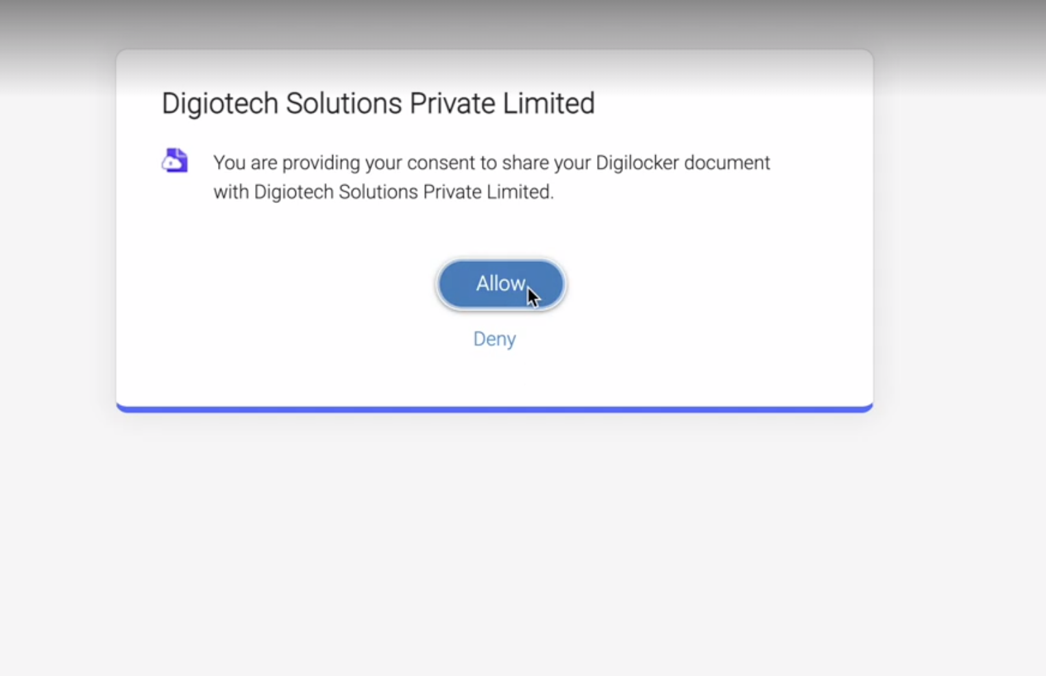 Digilocker by clicking on ‘Allow