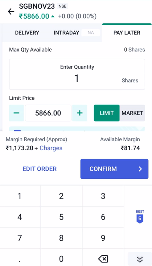 sgb on orderpad