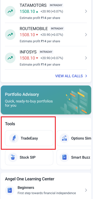 enter tradeasy under tools