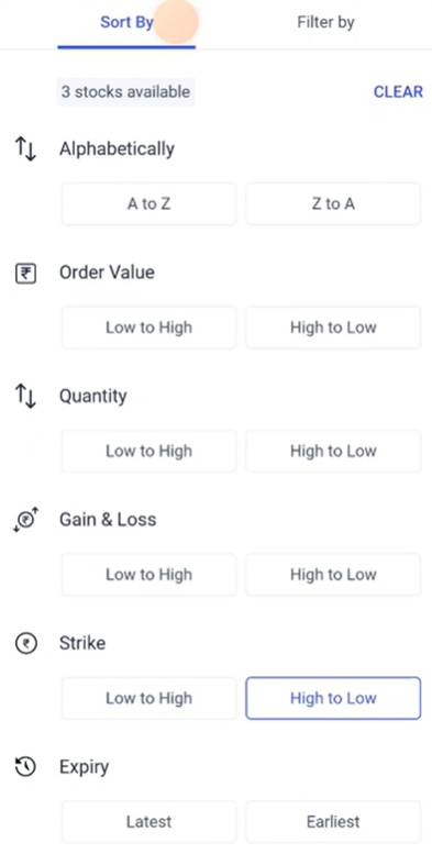 sort option orders